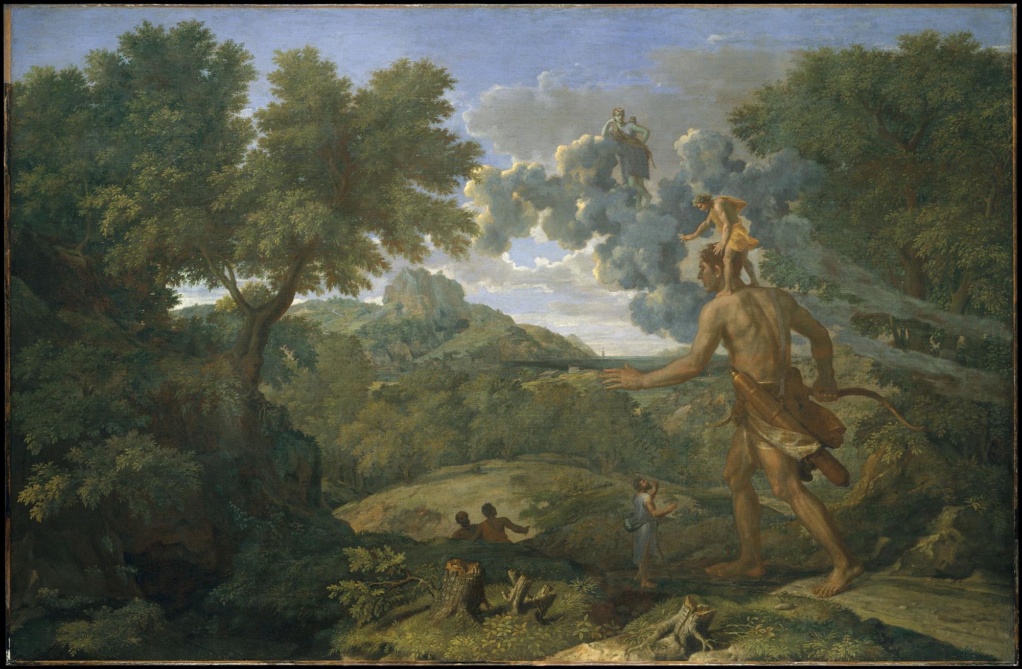 "Paysage avec Orion aveugle cherchant le soleil" di Nicoulas Poussin. 1658, Metropolitan Museum of Art di New York