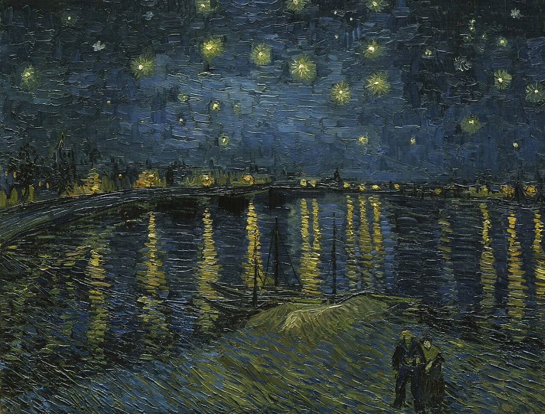 Notte stellata sul Rodano. V. van Gogh, 1888