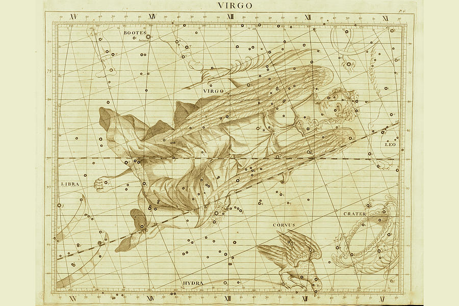 La Vergine raffigurata nell'Atlas Coelestis di John Flamsteed